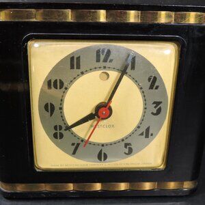 Vintage Westclox "BACHELOR" Electric Alarm Clock Black Bakelite 1940's Working